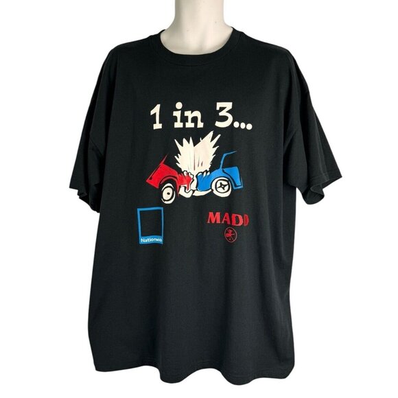 VTG MADD T-Shirt Mothers Against Drunk Driving Y2K Nationwide Insurance Size XXL - Picture 1 of 7